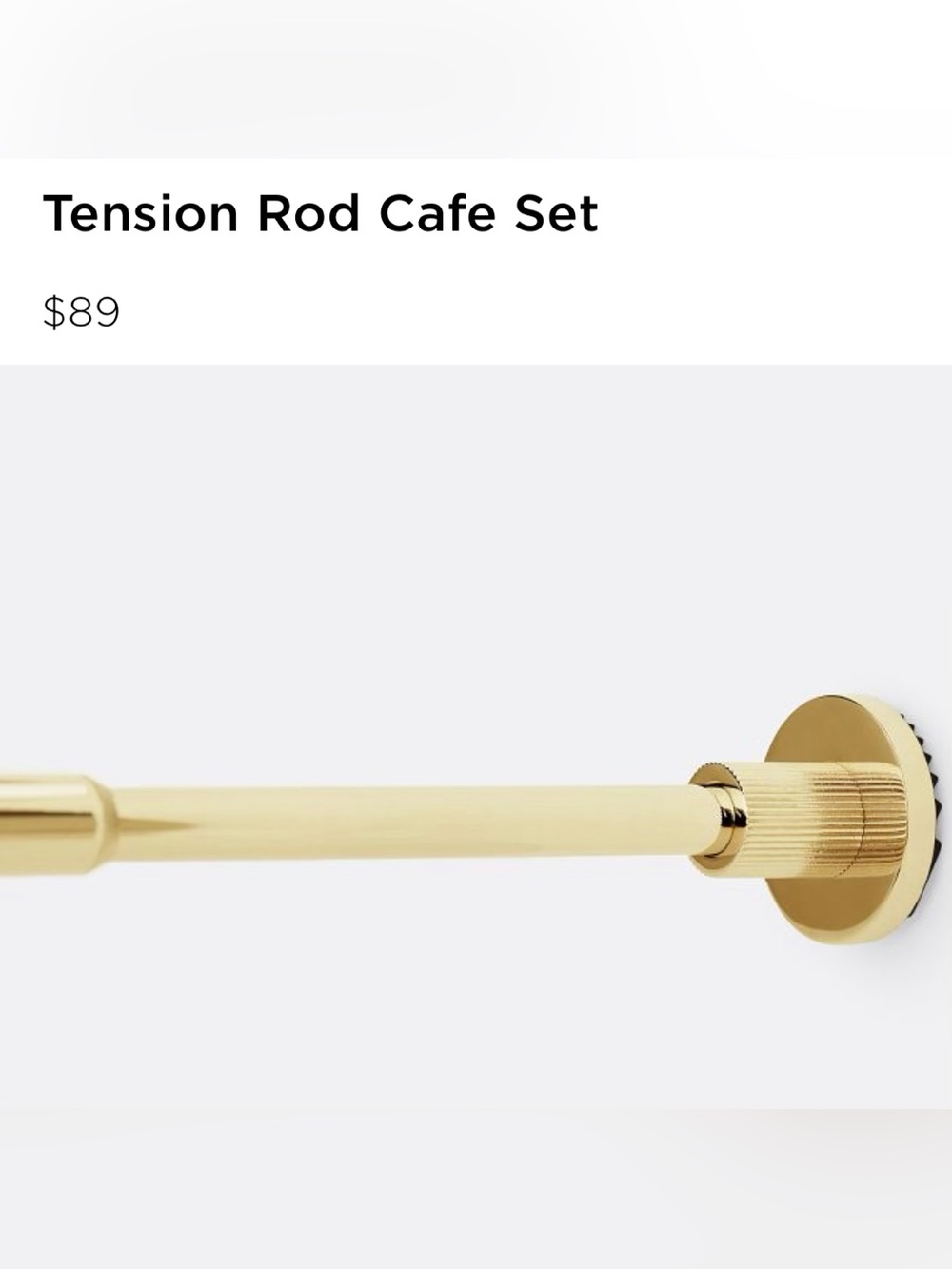 REJUVENATION Cafe Curtain Tension Rod Aged Brass